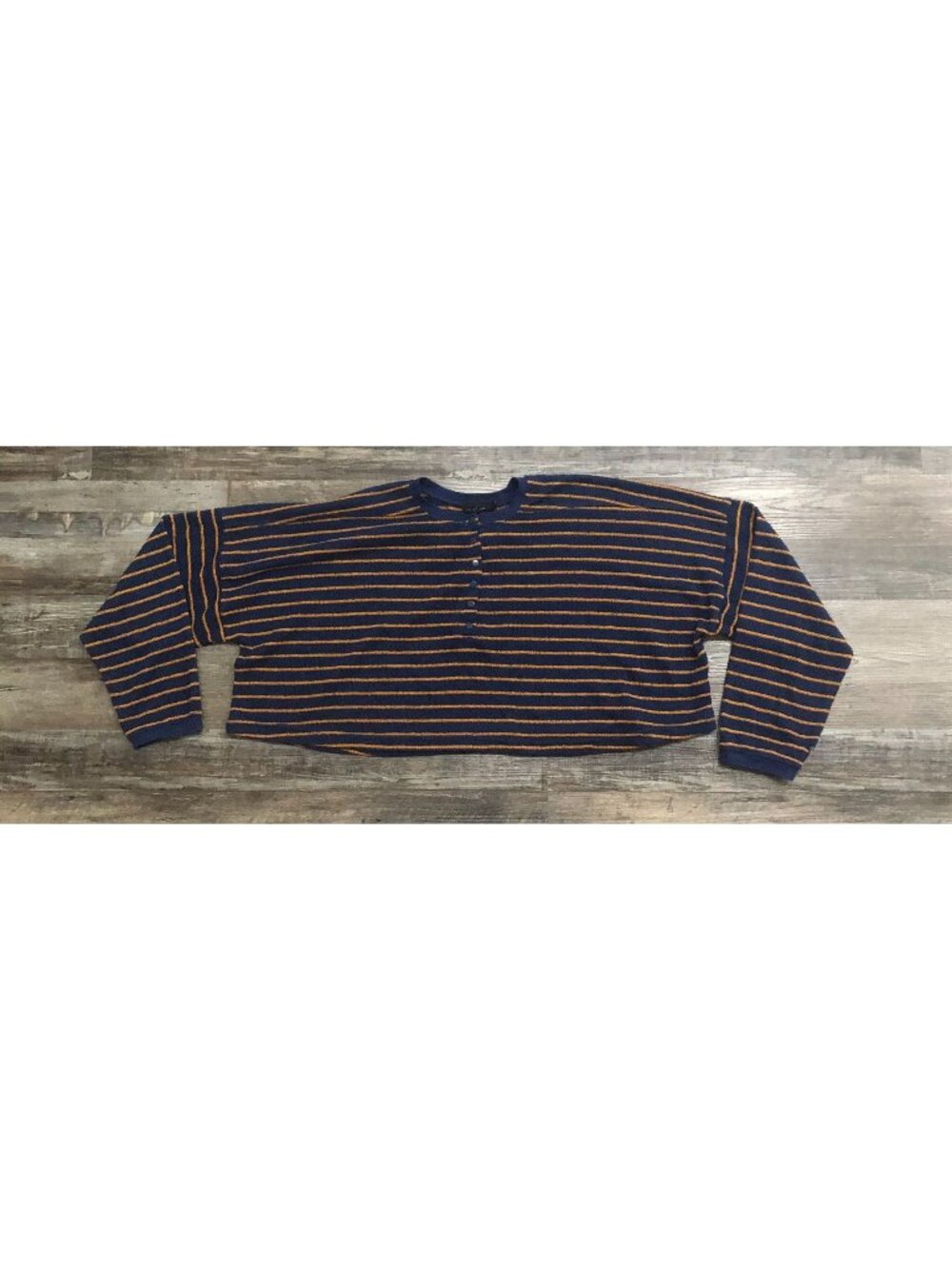 Urban Outfitters Out from Under Womens Large Crop Sweater Blue & Orange Striped
